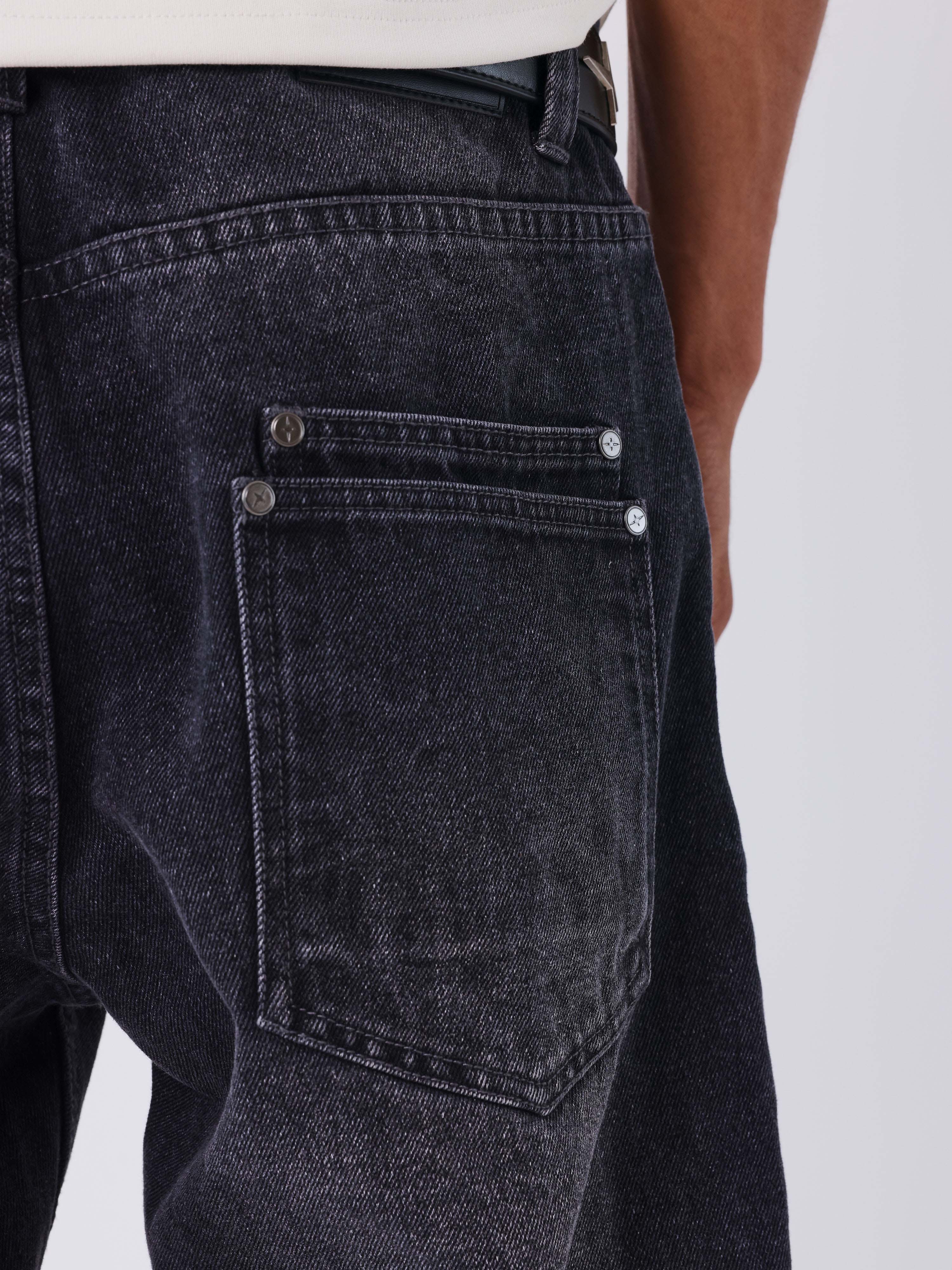 Slim fit black washed denim jeans
